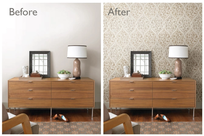 Wallpaper installation project in Kenosha, WI
